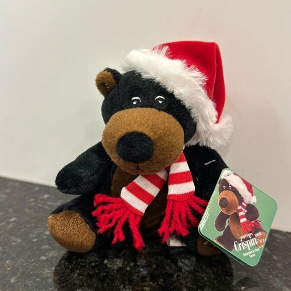 Sears Holiday Crispin 6" Plush Christmas 2010 Black Bear NEW NWT - Picture 1 of 10